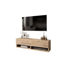 Mueble TV Moderno con 1 Puerta y Estantes en Melamina Color Madera - 100x31.5x29.6cm