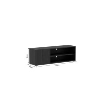 Mueble de TV en Melamina Negra 120x40x41cm - Diseño Elegante con Puerta y Estantes